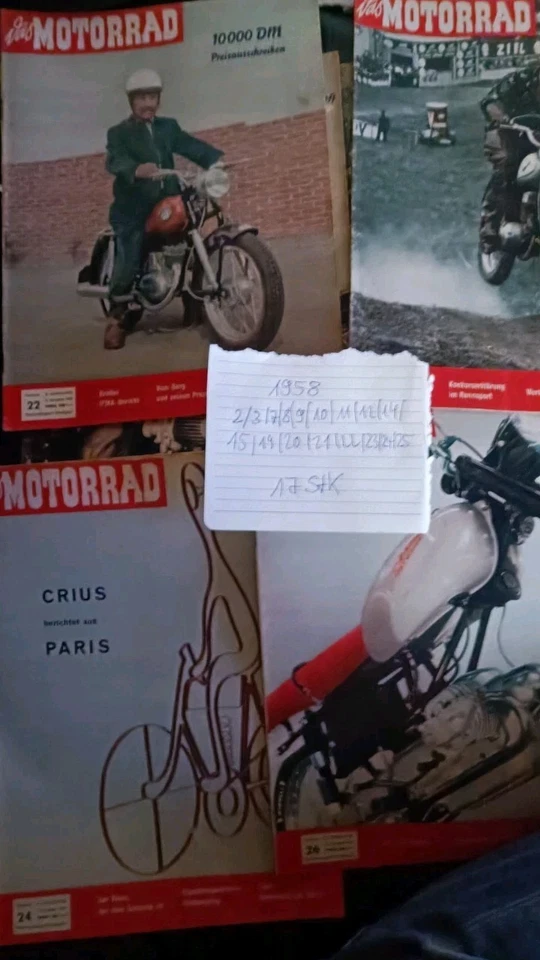 17x  Das Motorrad Zeitschrift   1958 Vintage Zündapp Kreidler Moped 50er  - Bild 1 von 4