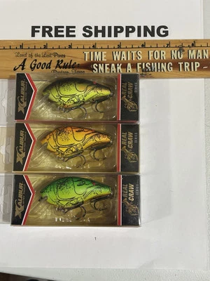 LOT OF 3 older xcalibur real craw series xcs200 crankbait 5/8oz silent 3 COLORS. - Image 1 of 3