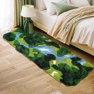 24×68 Moss Hallway Runner RugShag Carpet Leaf Bedroom Rugs Non Slip Bath - Picture 1 of 9
