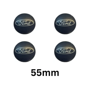 4x 55MM Blau Ford Alufelgen Zentrum Fusion Fokus Fiesta Mondeo Kuga - Picture 1 of 2