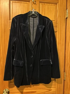 Jaqueta Lane Bryant Blazer Terno Parece Veludo/Veludo Tamanho 16 Azul/Roxo - Imagem 1 de 4