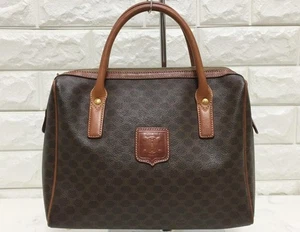 Vintage Celine Macadam Mini Boston Bag Italy Leather Ladies Shoulder Handbag - Picture 1 of 24