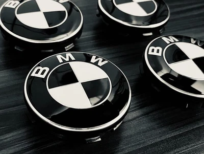 4PCS 68mm/2.8" BLACK Wheel Center Hub Caps Logo Badge Emblem For BMW Most models Foto 1 de 4
