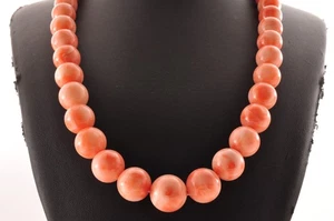 Pink coral necklace (17.3n, 525ct) ,925 silver clasp, with "Certificate" case. - Picture 1 of 22