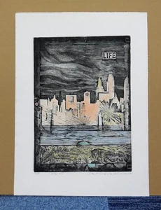 RISABURO KIMURA "City313"ORIGINAL RADIERUNG SIGNIERT und NUMMERIERT 17/60 JAPANISCH - Bild 1 von 4