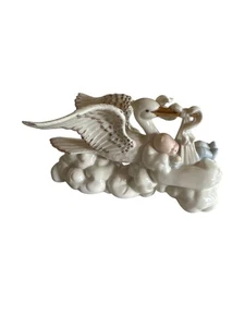 Lenox 1986 "Our New Arrival" Stork Figurine - Handcrafted China Ornament - Picture 1 of 6
