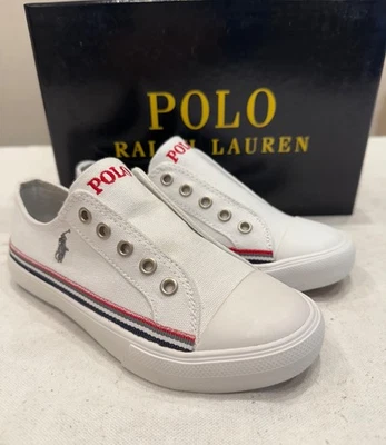 [Nuevo con Defectos] Polo Ralph Lauren, Zapatilla Rally Niños, Blanca, Talla Niño 13 Foto 1 de 4