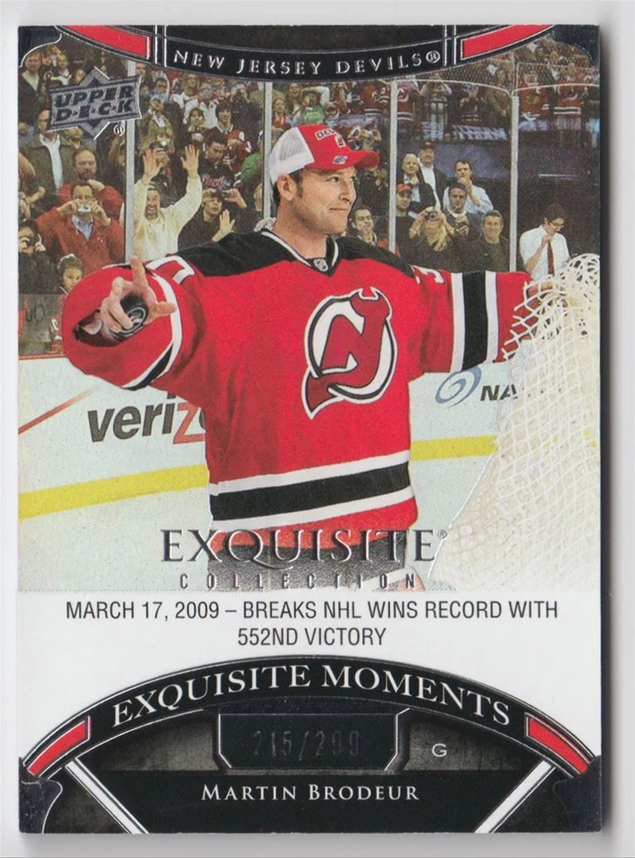 2022-23 UD EXQUISITE MOMENTS MARTIN BRODEUR /299 NEW JERSEY DEVILS - Image 1 of 2