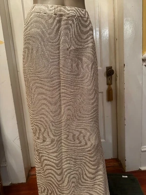 Hermosa Falda Larga de Noche St John Talla 10 Dorada/Crema Foto 1 de 4