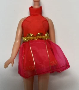 Vintage Topper Dawn Puppe Rot Gold Kleid - Bild 1 von 2