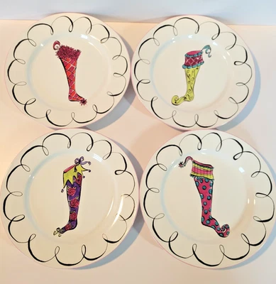 JUEGO DE 4 platos de ensalada Rosanna Holiday Medias NUEVOS/NUNCA USADOS/EN CAJA Foto 1 de 4