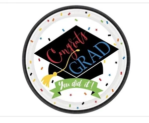 100 Percent Done Graduation Paper Plates, 9", Multicolor, Pack of 60 Plates - Picture 1 of 3