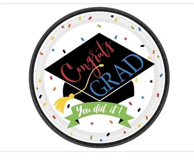 100 Percent Done Graduation Paper Plates, 9", Multicolor, Pack of 60 Plates - Image 1 of 3