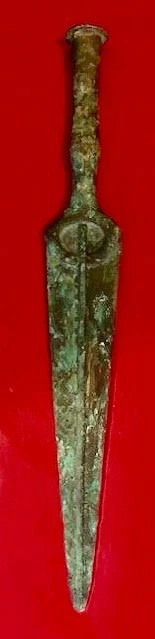 Bronze Age Dagger Reproduction with Heavy Green Patina in Excellent Condition - Image 1 of 1
