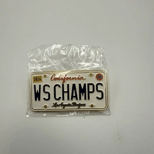 2024 WS CHAMPS Los Angeles LA Dodgers Unocal 76 Gas License Plate Pin Promo 2025 - Picture 1 of 2