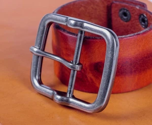 Heavy Duty Center Bar Pin Belt Buckle Replacement For 40MM Leather Belt Strap - Picture 1 of 11