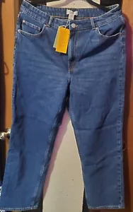 H&M Straight Leg Women's Size 14 Medium Wash Blue Denim Jeans - Picture 1 of 6