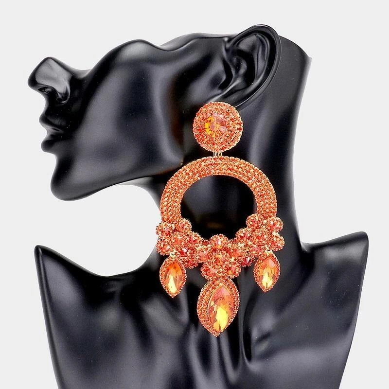 ENORME 5" Poste Perforado Trasero LÁMPARA PEDRERÍA PENDIENTE CONCURSO DRAG QUEEN ESCENARIO Foto 1 de 1