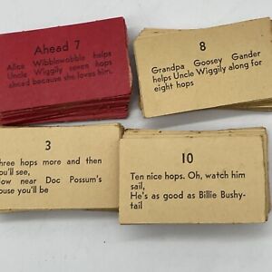 Milton Bradley 1961 Uncle Wiggly Game 4817 Replacement Red and White Game Cards