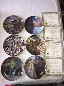 6 FRANKLIN Mint VIETNAM Veterans WOMEN'S MEMORIAL Dave Troutman COLLECTOR PLATES - Picture 1 of 24