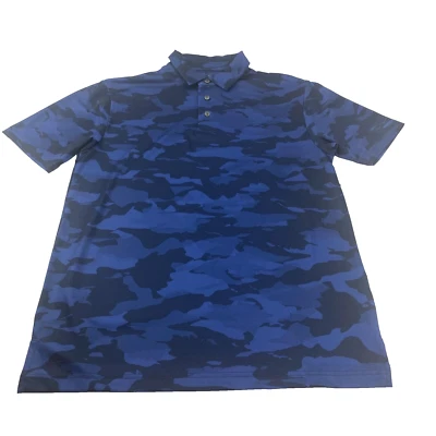Polo de golf Ben Hogan para hombre talla S azul camuflaje rendimiento elástico UPF15 Foto 1 de 4