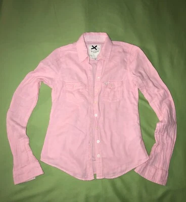 Camisa Gilley Hicks Sidney XS Rosa Para Mujer Gasa Algodón Forrada 2 Bolsillos en el Pecho Foto 1 de 4