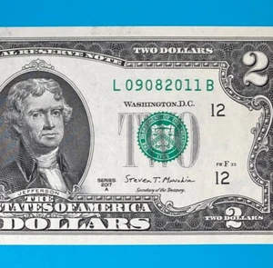 September 8, 2011 / 9 August 2011 (L 09082011 B) BIRTHDAY $2 Two Dollar Bill UNC - Picture 1 of 4