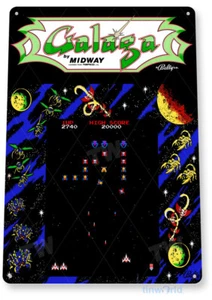 SIGNO DE HOJALATA Galaga Arcade, Años 80, Retro, Consola, Carpa, Decoración Sala de Juegos, A400 - Imagen 1 de 2