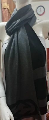 Gucci Cachemira Gris Bufanda Envoltura Foto 1 de 4