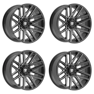 Set 4 20" Fittipaldi Wheels FA14BM 20x9 Gloss Black Milled 6x135 6x5.5 00mm Rims - Picture 1 of 8