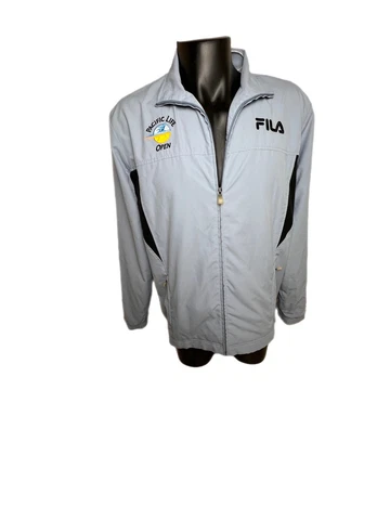 Vtg Pacific Life Open Fila Men’s Mesh Lined Windbreaker Powder Blue Full Zip XL Cover