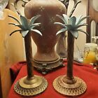 Porte-bougies coniques en métal palmier (ensemble 3) Tiki tropical safari plage exotique