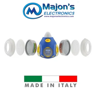 Maschera con filtro P3R 2 filtri aerosol polveri Protettiva DPI semimaschera - Immagine 1 di 2