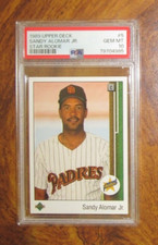 1989 UPPER DECK STAR ROOKIE #5 SANDY ALOMAR JR. RC PADRES PSA 10 Excellent