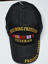 US FORCES  ENDURING FREEDOM 100% COTTON WOVEN FABRIC BLACK  HAT (EE CP00611)