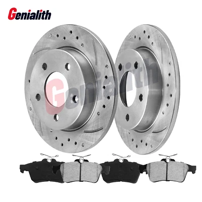 Rear Disc Brake Rotors & Ceramic Brake Pads for Ford Mustang 2010 - 2014 Foto 1 de 4