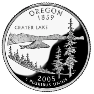 2005 Oregon S Proof Clad Coin Uncirculated 50 State Quarter Collection 25C USA - Picture 1 of 3