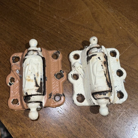 Antique Freeport Cast Iron Victorian Ornate Spring-Screen Door Hinge. No Springs Cover
