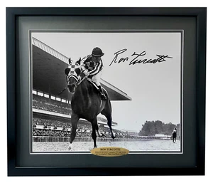 Ron Turcotte segreteria autografata 16x20 Belmont foto incorniciata JSA COA firmata - Foto 1 di 5