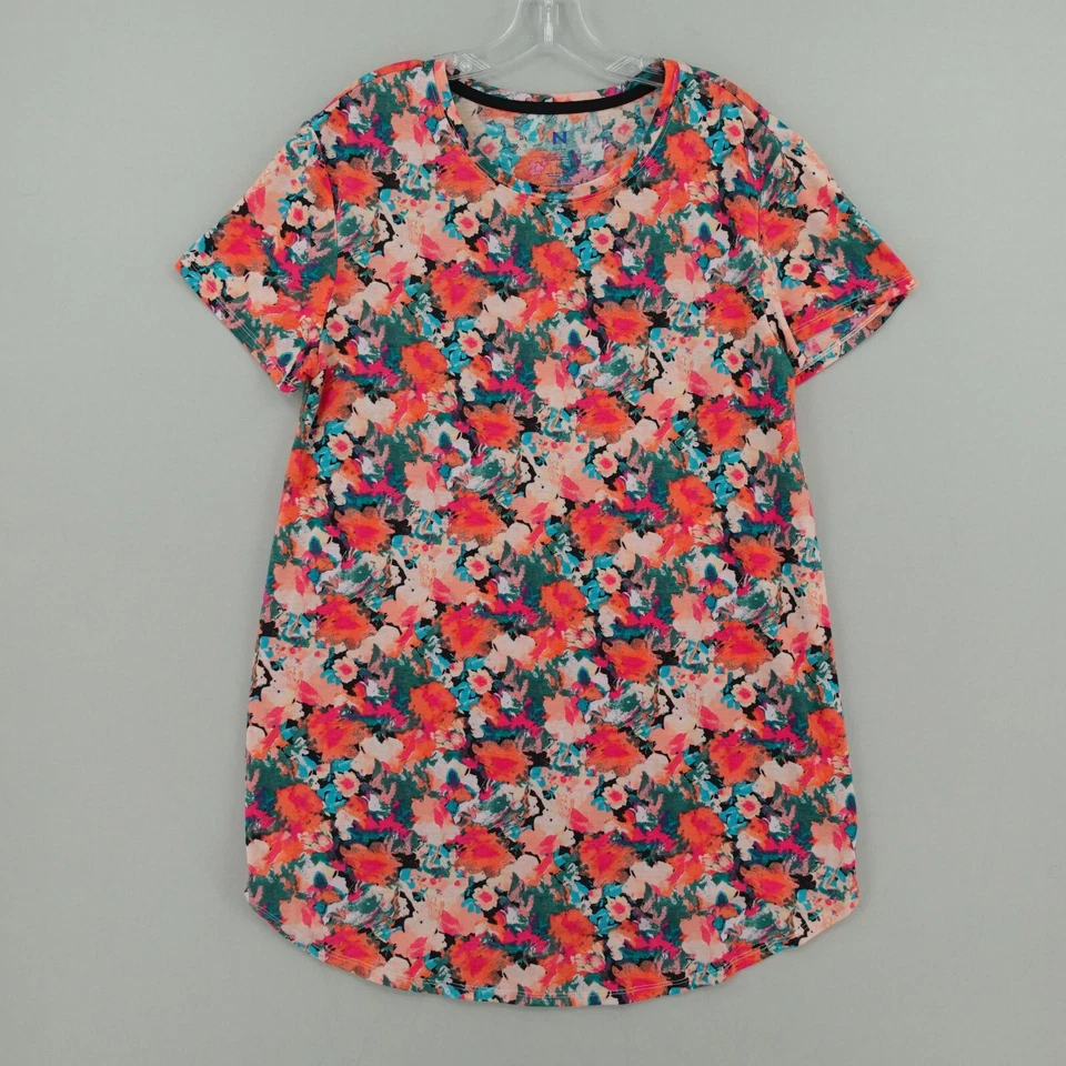 Camisa de dormir Natori para mujer mediana manga corta multicolor estampado floral elástica Foto 1 de 4