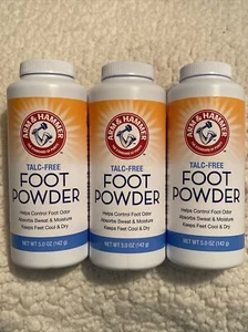 (Lot of 3) Arm & Hammer Talc-Free Foot Powder Odor Control 5oz ea. SHIPS FREE!! - Picture 1 of 4
