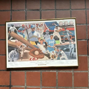 1992 Bob Feller Ozzie Smith Hand signed Nabisco Baseball Ball Poster Vintage Old - Picture 1 of 11