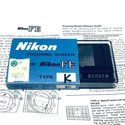 🍙N.Mint🍙Nikon Focusing Screen Type K for Nikon FE SLR Film Camera from Japan - Image 1 of 4