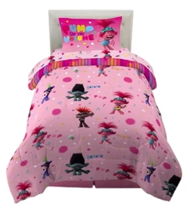 Trolls World Tour "Pump up the Volume" Kids Reversible Twin Bed Set-W4365634232 - Picture 1 of 3