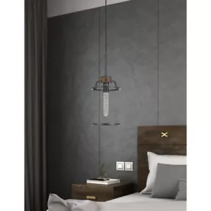 Cal Lighting Aberdeen Mesh Metal/Wood Pendant Light, Bronze/Wood - FX-3720-1 - Picture 1 of 1