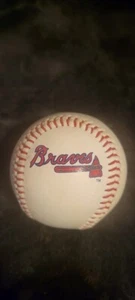 Unknown Dual-Signed Baseball with Braves Logo - Autographed MLB Collectible - Picture 1 of 4