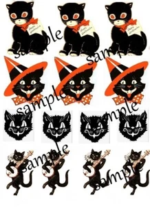 Halloween Cats Waterslide Decals - Picture 1 of 2