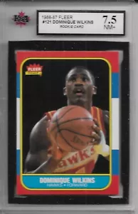 1986-87 Fleer Basketball RC Dominique Wilkins #121 KSA 7.5 NM+ Atlanta Hawks - Bild 1 von 2