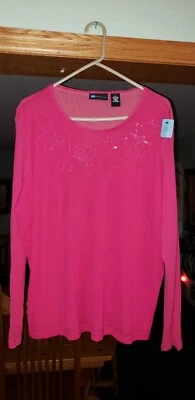 Nueva Camisa (R)elativity Rosa Manga Larga Deslumbrante Talla 2X Foto 1 de 3