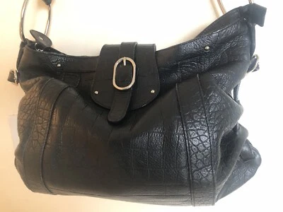 Bolso de cuero negro vintage Estate Lamarthe Paris Foto 1 de 4